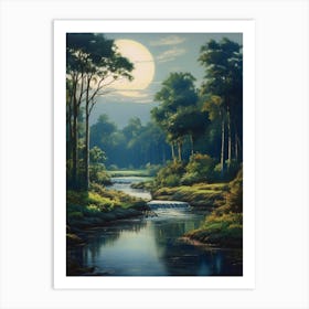 Forest At Night Photo Art Print