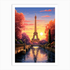 Eiffel Tower Pixel Art 4 Art Print