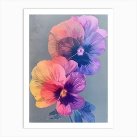 Iridescent Flower Wild Pansy 1 Art Print