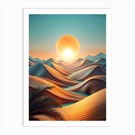 Sunset In The Desert 18 Art Print