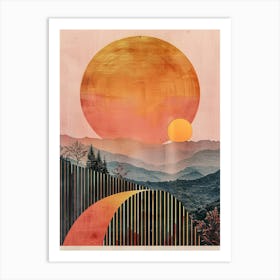 Sunset In The Mountains 18 Art Print