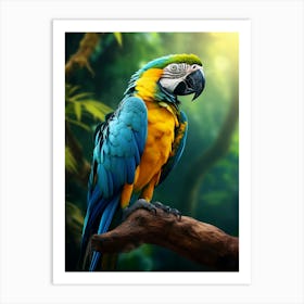 Tropical Symphony: Colorful Macaw Wall Decor Art Print