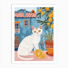 Egyptian Mau Cat Storybook Illustration 4 Art Print