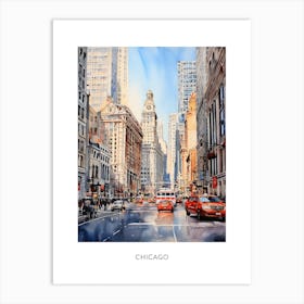 Chicago Watercolour Travel Poster 8 Art Print