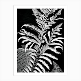 Tassel Fern Linocut Art Print