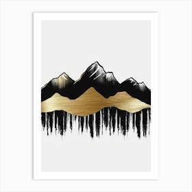 Gold And Black Mountains 4 Art Print