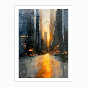 Sunset In New York City Art Print