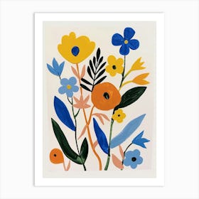 Painted Florals Forget Me Not 1 Art Print