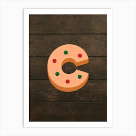 Gingerbread Christmas Letters Living Room Holiday Display 03 Art Print