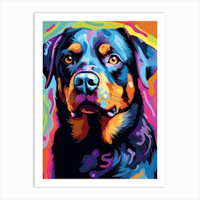 Colourful Rottweiler 2 Art Print