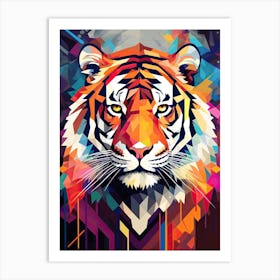 Tiger Art In Geometric Abstraction Style 2 Art Print