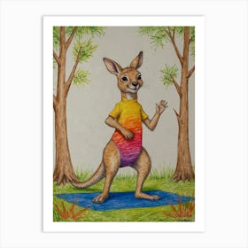 Kangaroo Yoga 9 Art Print