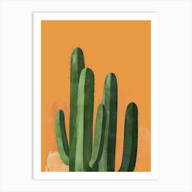 Notocactus Cactus Minimalist Abstract Illustration 1 Art Print