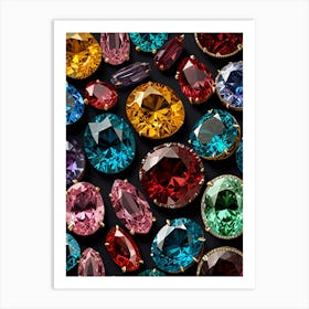 Gemstones of grooved colors Art Print