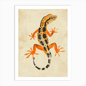 Orange Red Leopard Gecko5 Art Print
