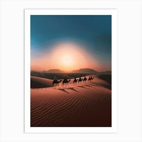 Camels In The Desert Art Print