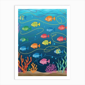 Colorful Fishes Under The Sea Art Print