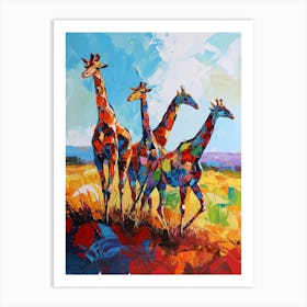 Abstract Geometric Colourful Giraffe 4 Art Print