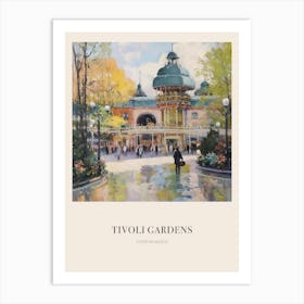 Tivoli Gardens Copenhagen Denmark Vintage Cezanne Inspired Poster Art Print