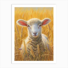 Lamb In The Wheat Art Print