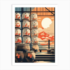 Sake Barrels Japanese 10 Art Print