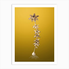 Gold Botanical Wood Lily on Mango Yellow n.2100 Art Print