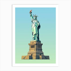 Statue Of Liberty Pixel Art 3 Art Print