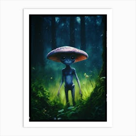 Alien In The Forest Art Print