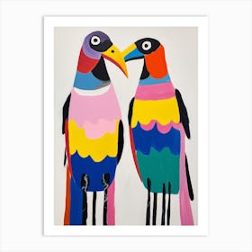 Colourful Kids Animal Art Crow 1 Art Print