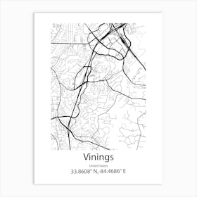 Vinings,United States Minimalist Map Poster