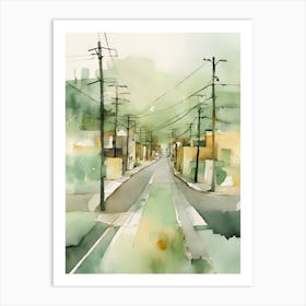 Los Angeles Golden Green South Central Art Print