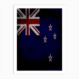 New Zealand Flag Texture Art Print