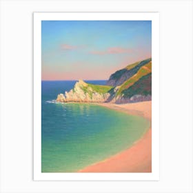 Lulworth Cove Beach Dorset Monet Style Art Print