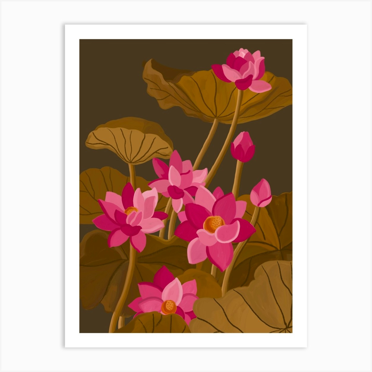 Pink Lotus Flowers Poster