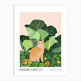 Foodie Cats Co Cat And Cabbage 2 Art Print