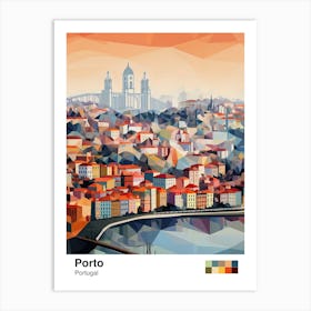 Porto, Portugal, Geometric Illustration 2 Poster Art Print