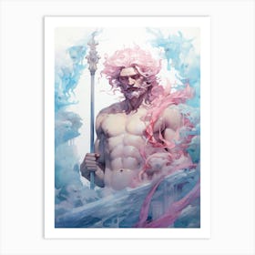  A Watercolor Of Poseidon 2 Art Print