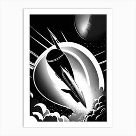 Rocket Noir Comic Space Art Print