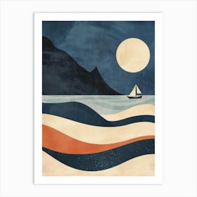 Sailboat In The Ocean 1 Art Print