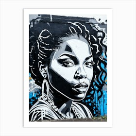 Graffiti Mural Of Beautiful Black Woman 271 Art Print