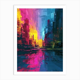 Abstract City | Pixel Art Series 3 Art Print