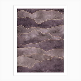 Mountain Range - Vertical Purple Art Print