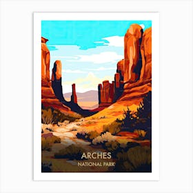 Arches National Park Travel Poster Illustration Style 1 Art Print