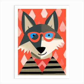 Little Timber Wolf 2 Wearing Sunglasses Art Print