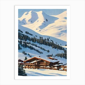 Perisher, Australia Ski Resort Vintage Landscape 2 Skiing Poster Art Print