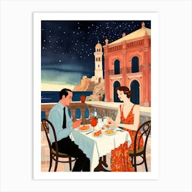 Dinner At The Restaurant Art Print