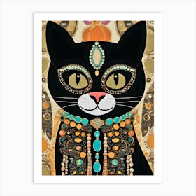 Bejeweled, Bohemian Cat Art Print