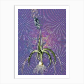 Vintage Common Bluebell Botanical Illustration on Veri Peri n.0535 Art Print