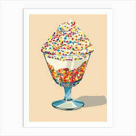 Trifle With Rainbow Sprinkles Beige Illustration 4 Art Print