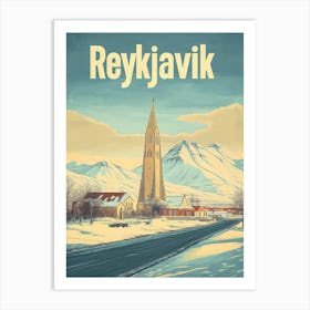 Aihrgdesign A Vintage Travel Poster Of Reykjavik 4 Art Print